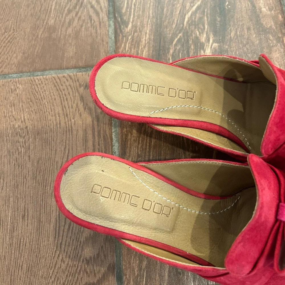 Vero Cucio size 40 leather suede red kitten heels - Picture 2 of 5